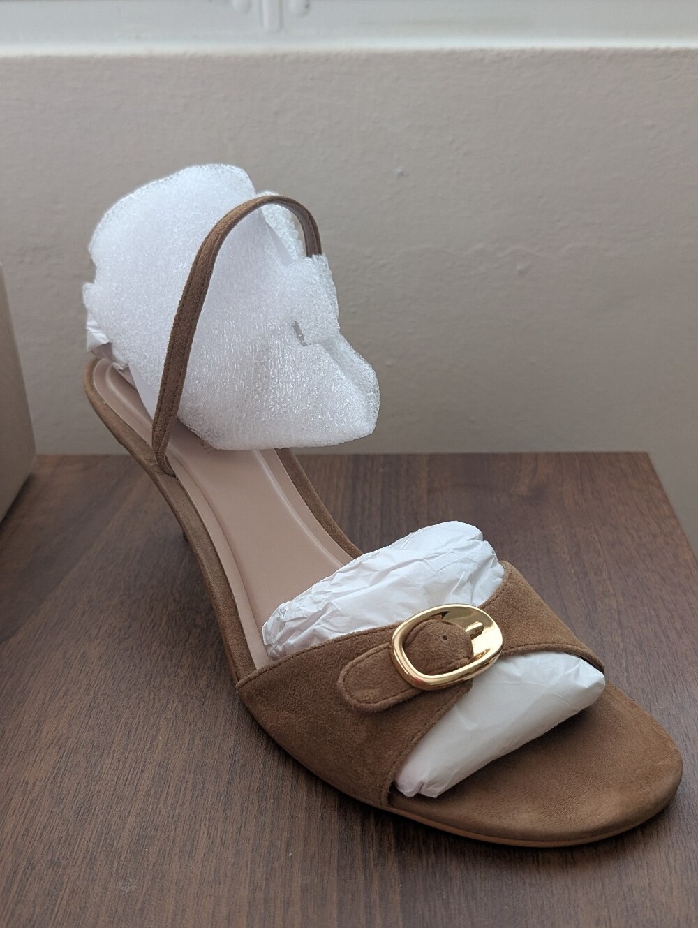 Steve Madden Henrietta Cognac Suede Buckle Slingback Sandals